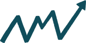 A line chart signaling up